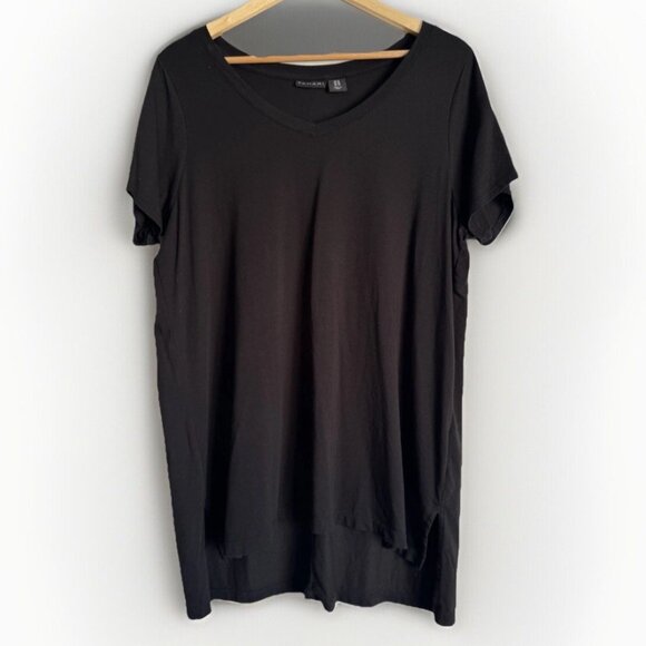 Tahari Women’s My Perfect Shape Pima Cotton Modal Top Size 1X Black Minimalist - Picture 1 of 7